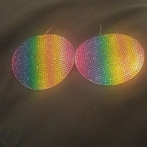 Large Size Rainbow hanging Earrings.